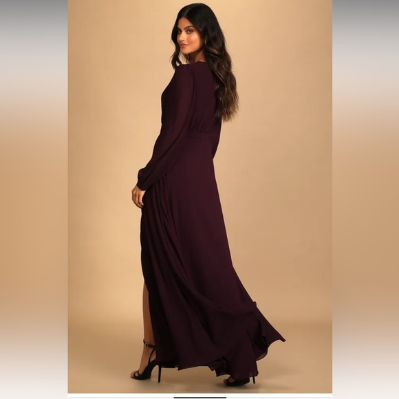 Lulus Adoring You Dark Purple Long Sleeve Maxi Dress - Picture 3 of 8